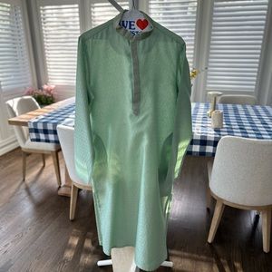 Teal and White Kurta (Size 40)